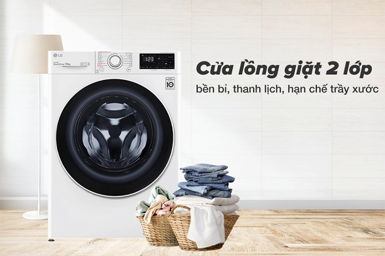 Cửa lồng giặt-Máy giặt LG Inverter 10 kg FV1410S5W lồng ngang