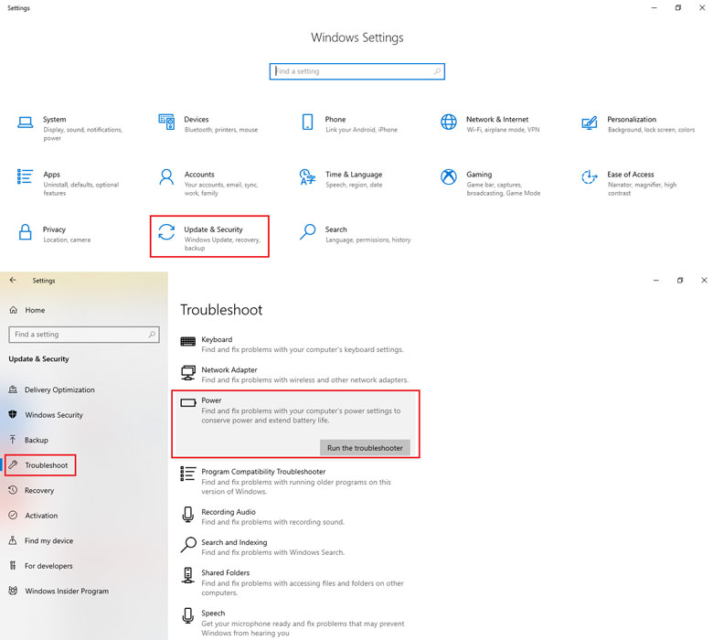 Laptop tự sleep bằng cách sửa lỗi tự động trên Win 10