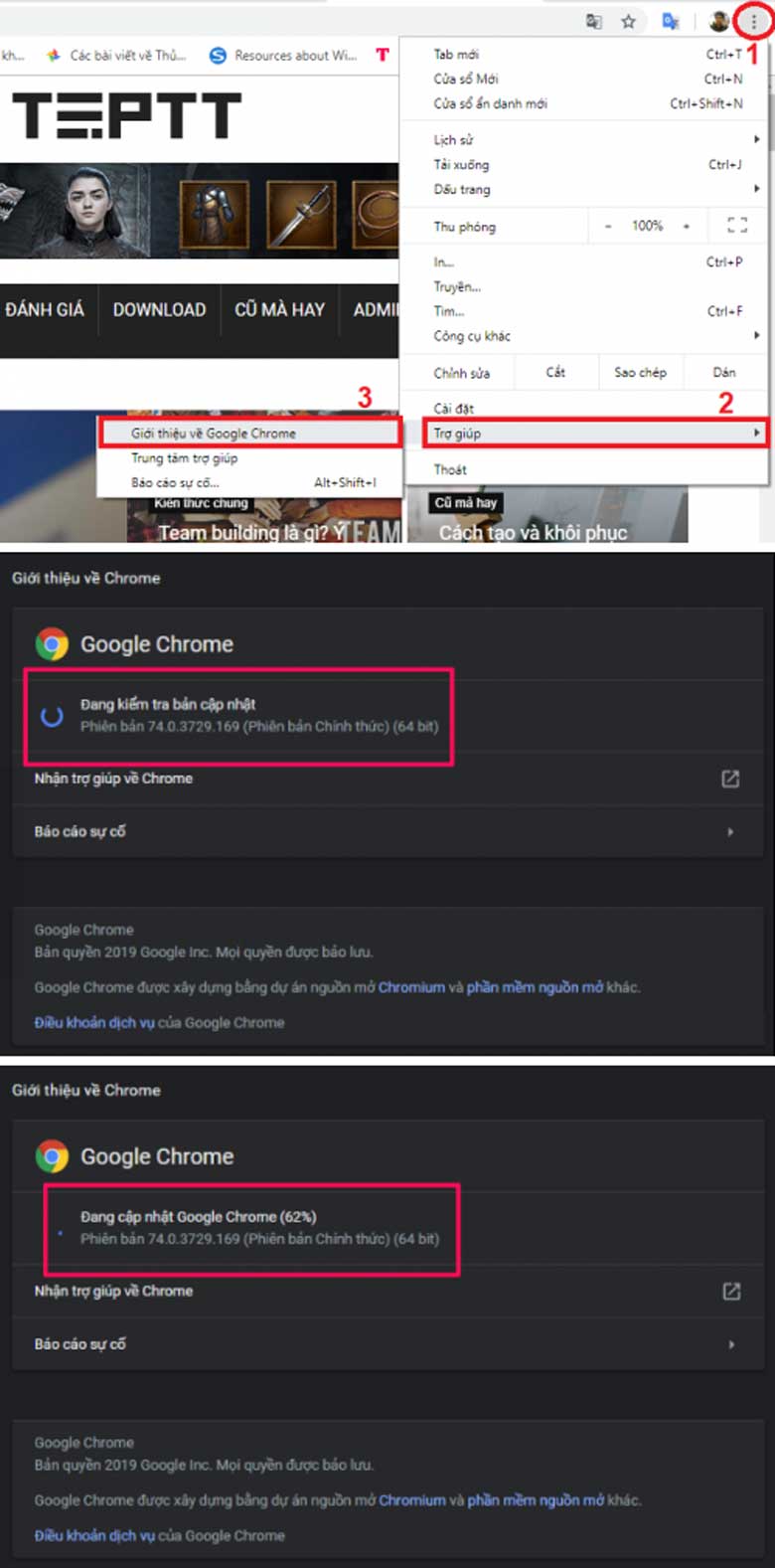 YouTube bị lỗi cần cập nhật trình duyệt Chrome