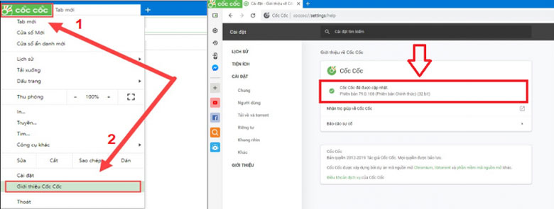 YouTube bị lỗi cần cập nhật trình duyệt Cốc Cốc