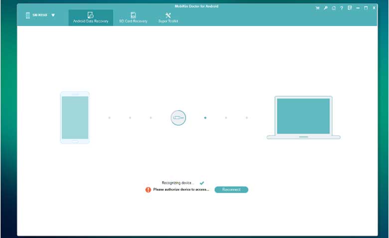 Cách khôi phục tin nhắn sms trên điện thoại bằng phần mềm MobiKin Doctor: Bước 3