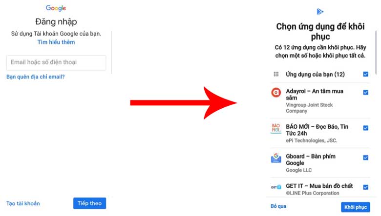 Cách khôi phục tin nhắn sms trên điện thoại bằng Google: Bước 4