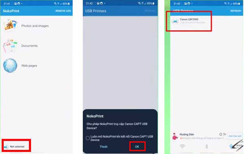 Cách in từ điện thoại ra máy in Canon 2900: Bước 3