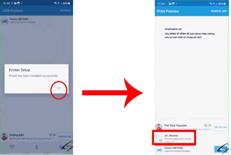 Cách in từ điện thoại ra máy in Canon 2900: Bước 4