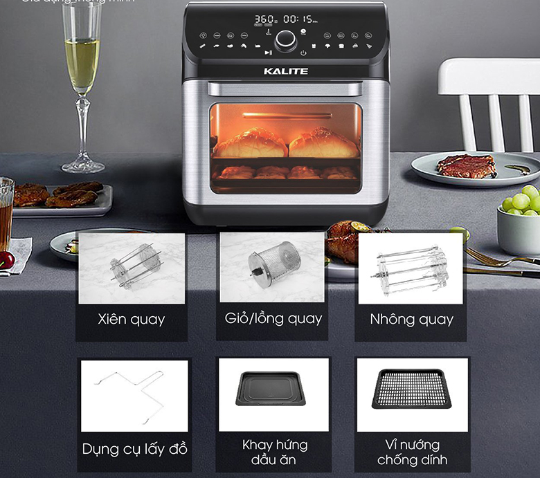 phụ kiện-Nồi chiên không dầu Kalite 12 lít KL-1200