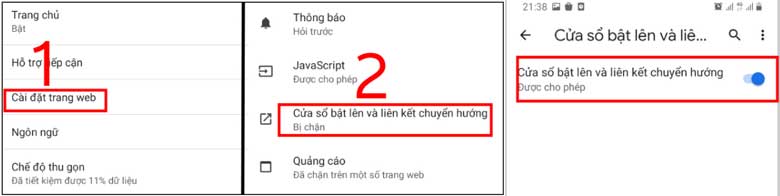 Cách chặn quảng cáo trên điện thoại bằng tắt cửa sổ pop-up và quảng cáo trên Chrome: Bước 2