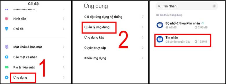 Khắc phục điện thoại không gửi được tin nhắn SMS do chưa cấp quyền: Bước 1