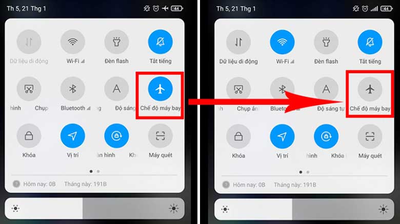 Điện thoại không gửi được tin nhắn SMS do bật chế độ máy bay