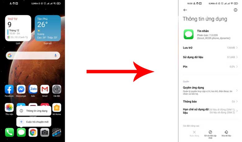 Điện thoại không gửi được tin nhắn SMS do cache