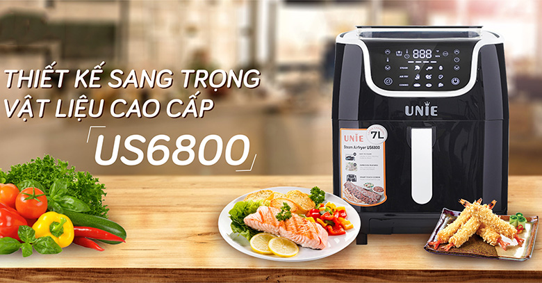 Thiết kế-Nồi chiên không dầu hơi nước Unie 7 lít Steam US6800