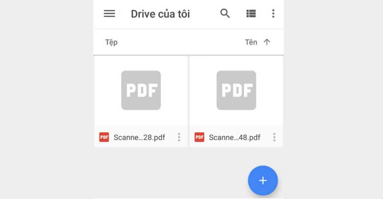 Scan bằng điện thoại bằng Google Drive: Bước 4