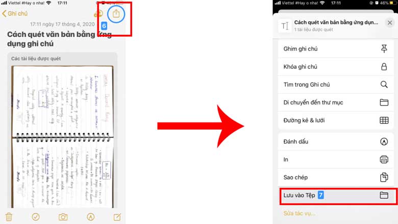 Cách scan bằng điện thoại bằng tính năng riêng trên iPhone: Bước 3