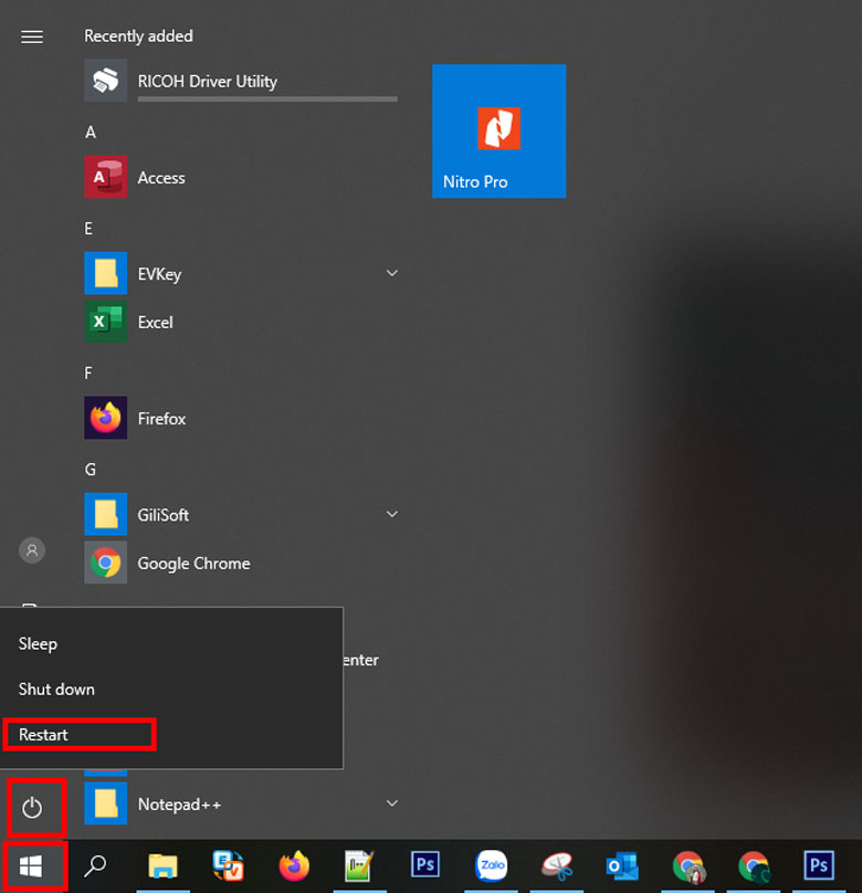 Cách khắc phục micro laptop bị rè nên khởi động lại laptop