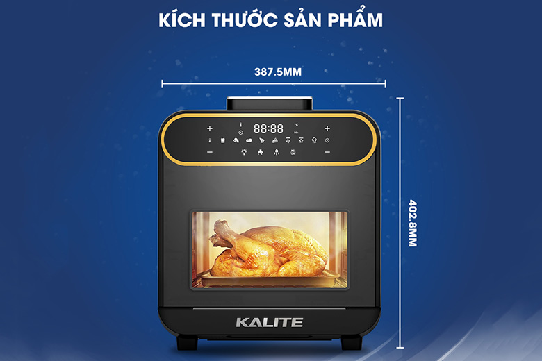 ảnh kích thước-Nồi chiên không dầu hơi nước Kalite 15 lít Steam Pro