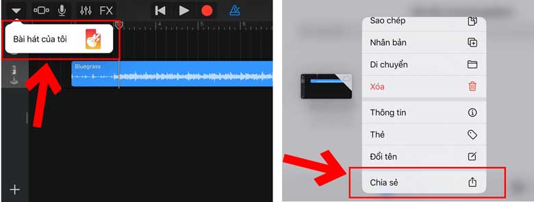 Cách cài nhạc chuông điện thoại iPhone bằng GarageBand: Bước 4