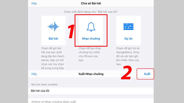 Cách cài nhạc chuông điện thoại iPhone bằng GarageBand: Bước 5