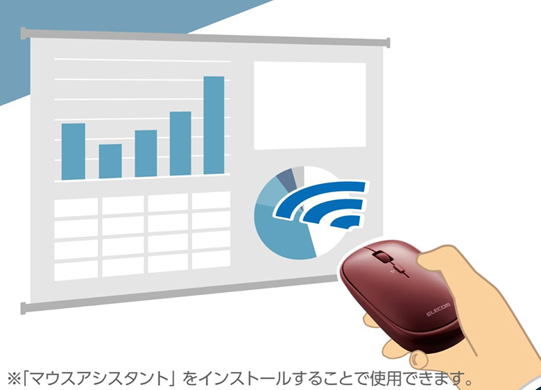 Chuột Bluetooth yên tĩnh BlueLED ELECOM M-TM10BBBU hỗ trợ trình chiếu