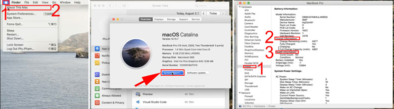 Kiểm tra độ chai pin MacBook không cần đến phần mềm