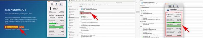 Kiểm tra độ chai pin MacBook bằng Coconut Battery