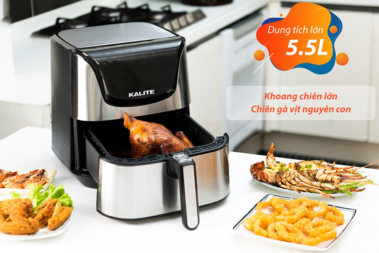 Dung tích-Nồi chiên không dầu Kalite 5.5 lít Q6
