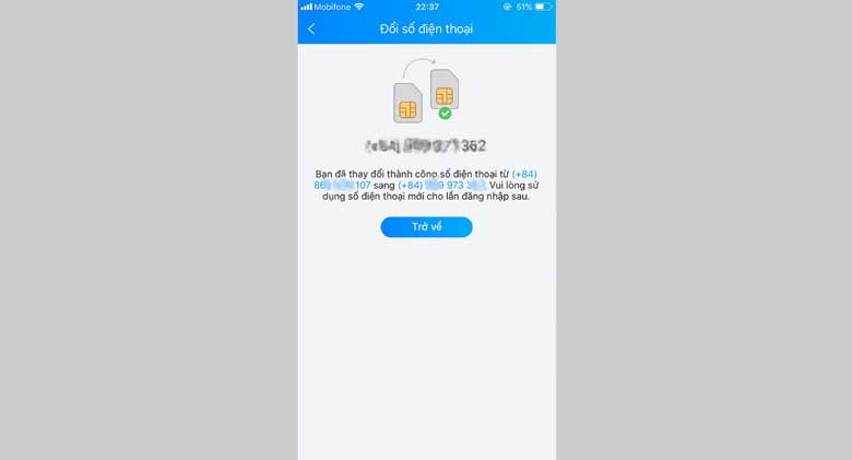 Cách đổi số điện thoại zalo hoàn thành