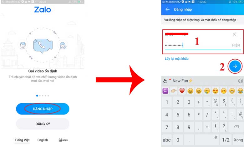 cách đăng nhập zalo trên 2 điện thoại Android: Bước 1