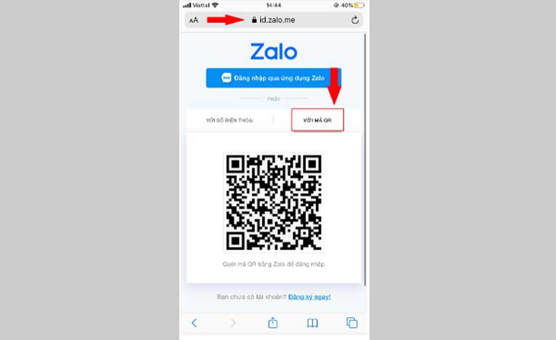 cách đăng nhập zalo trên 2 điện thoại iPhone: Bước 2.1
