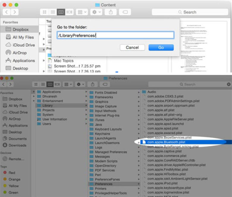 Cách khắc phục MacBook không kết nối được Bluetooth là xóa một vài tệp PLIST chính