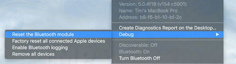 Cách khắc phục MacBook không tìm thấy thiết bị Bluetooth là đặt lại Mô - đun
