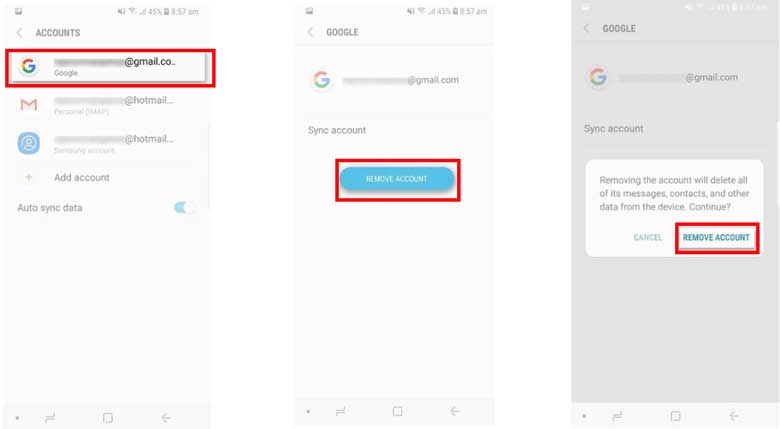 Cách gỡ tài khoản gmail trên điện thoại Samsung: Bước 2