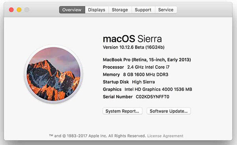 Trackpad MacBook không click được hãy cập nhật lại hệ điều hành