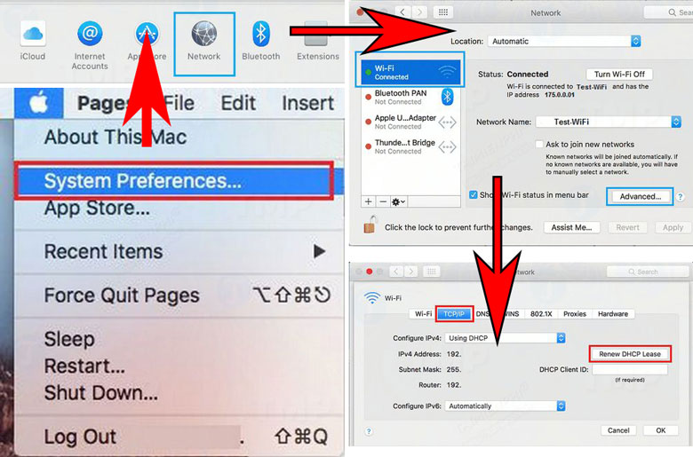 Cách khắc phục MacBook không kết nối được wifi kiểm tra TCP/IP