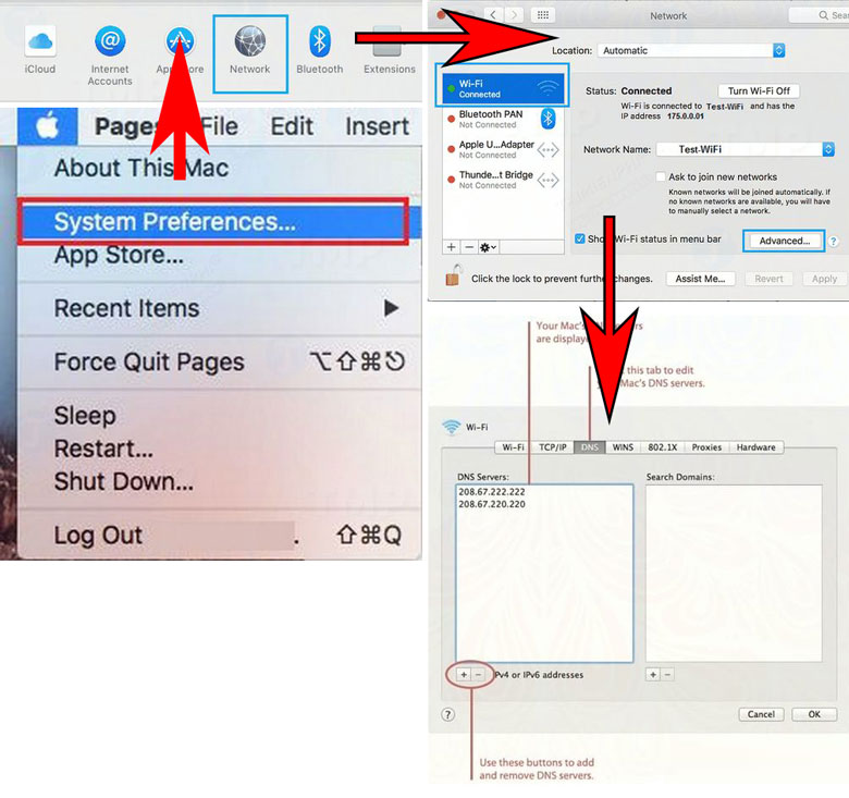 Cách khắc phục MacBook không kết nối được wifi cần thay đổi DNS