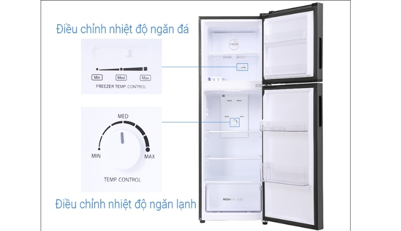 Cách chỉnh nhiệt độ tủ lạnh Aqua 2 cánh có núm vặn