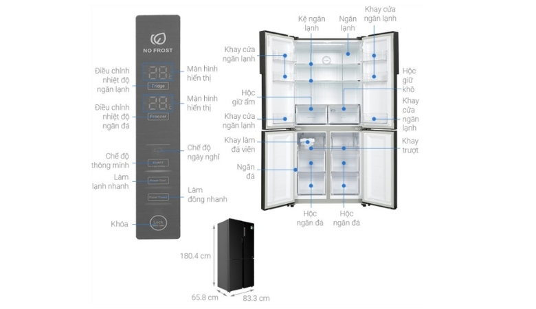 Cách chỉnh nhiệt độ tủ lạnh Aqua 4 cánh