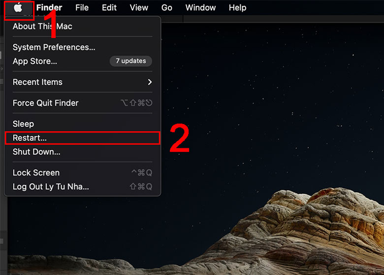 Cách khắc phục MacBook không nhận sạc cần khởi động lại máy