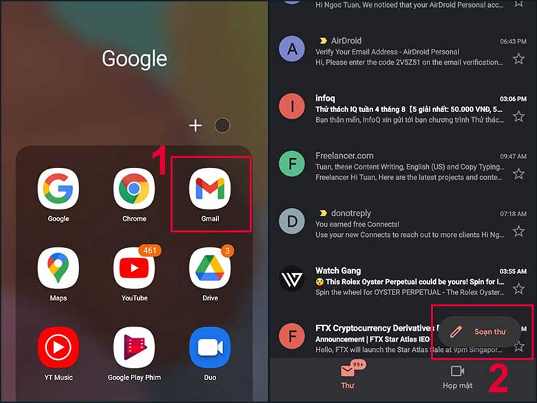 Cách chuyển ảnh từ điện thoại sang máy tính bằng ứng dụng tin nhắn: Bước 1