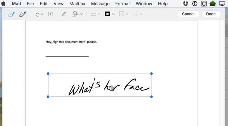Những tính năng trên MacBook - Tạo chứ ký bản xem trước