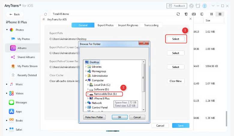 Cách chuyển hình ảnh từ điện thoại sang thẻ nhớ trên điện thoại iPhone: Bước 4