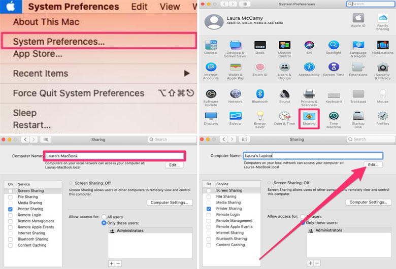 Hướng dẫn cách thay đổi tên đăng nhập MacBook