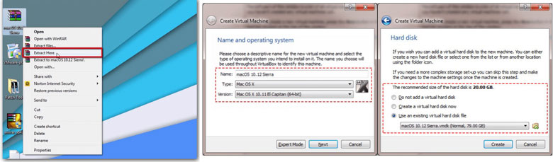 Cài máy ảo MacOS trên Win 10 VirtualBox giải nén phần mềm
