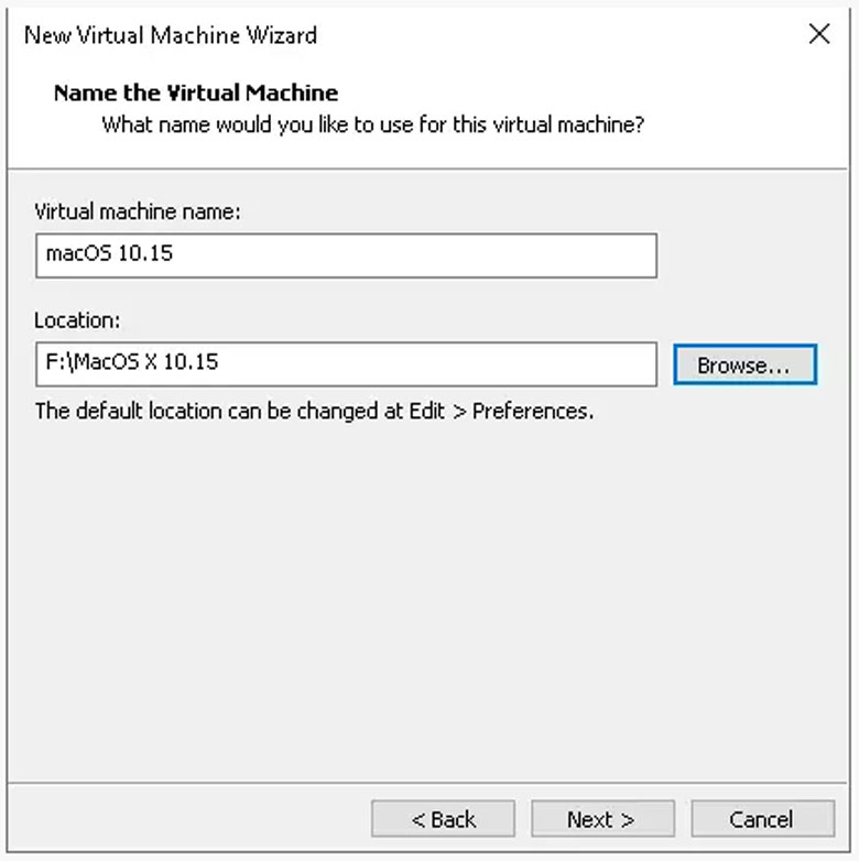 Cài máy ảo MacOS trên win 10 VMWare tiếp tục chọn macOS 10.15