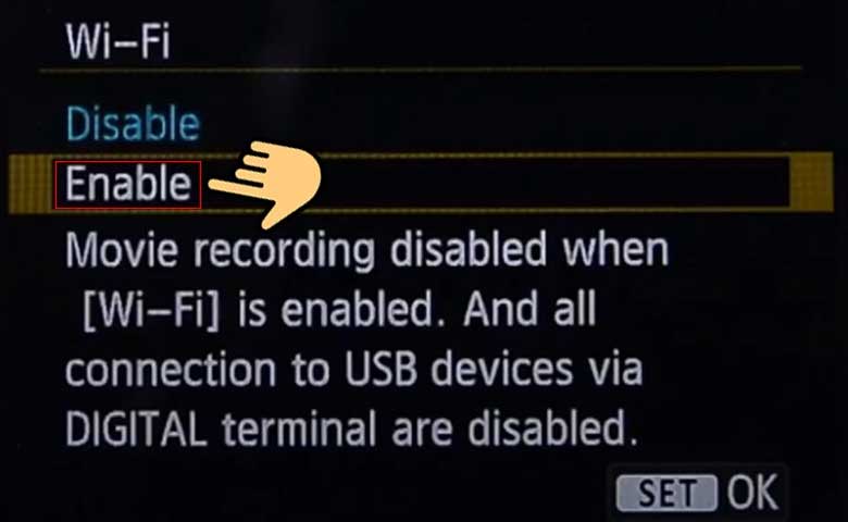 Cách chuyển ảnh từ máy ảnh Canon sang điện thoại: Kết nối 2 thiết bị - Bước 2