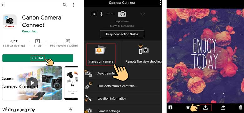 Cách chuyển ảnh từ máy ảnh Canon sang điện thoại: Bước 1