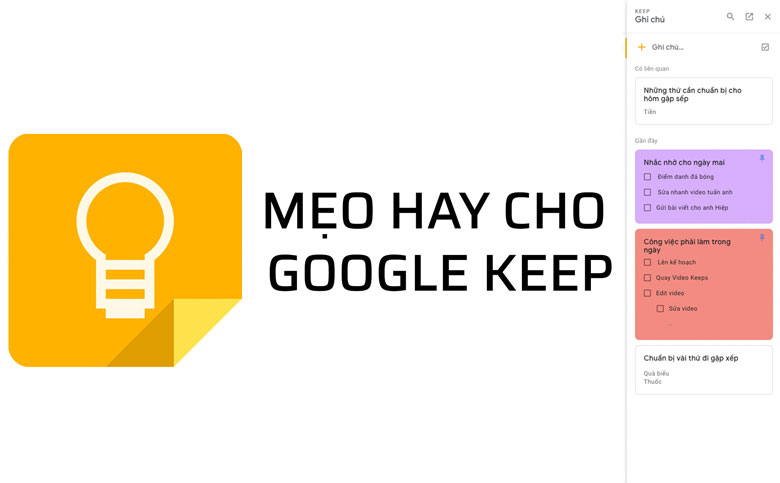 Google Keep với những điều kiện cần thiết
