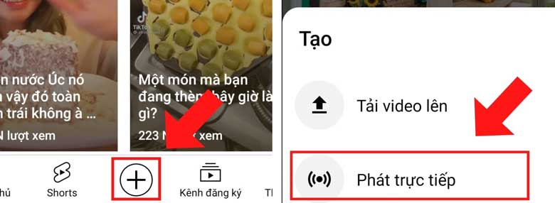 cách phát trực tiếp trên youtube bằng điện thoại: Bước 2