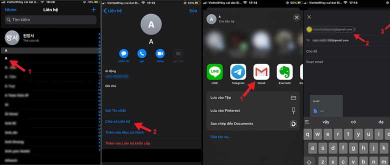 Cách chuyển số điện thoại từ máy sang sim bằng email: Bước 1