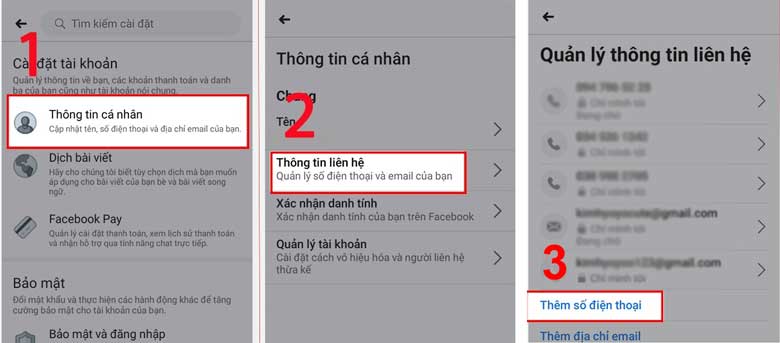 Cách thêm số điện thoại trên Facebook: Bước 2
