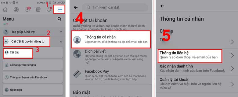 Cách thay đổi số điện thoại trên Facebook: Bước 1