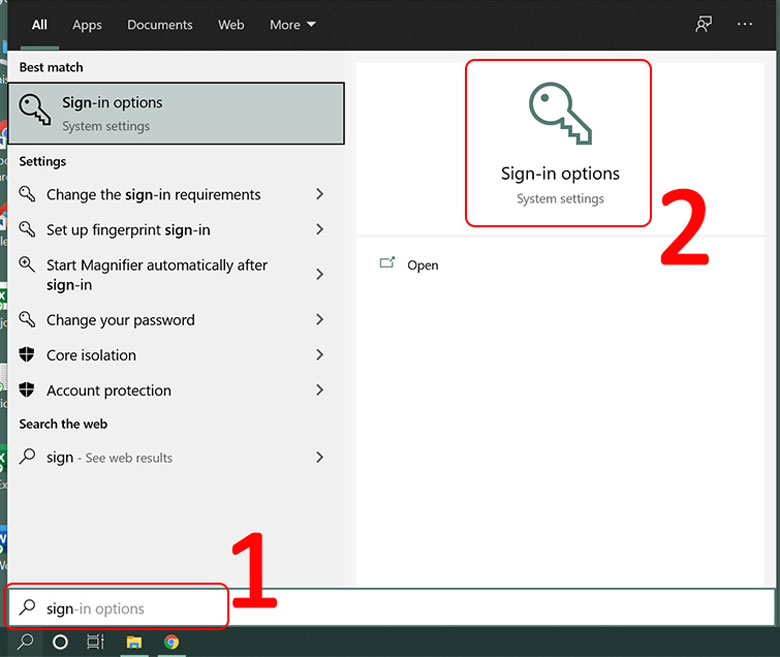 Cài vân tay cho laptop cực dễ hãy đăng nhập vào Sign-in options